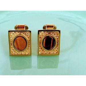 Vintage  Tiger Eye Chunky Chain Cufflinks